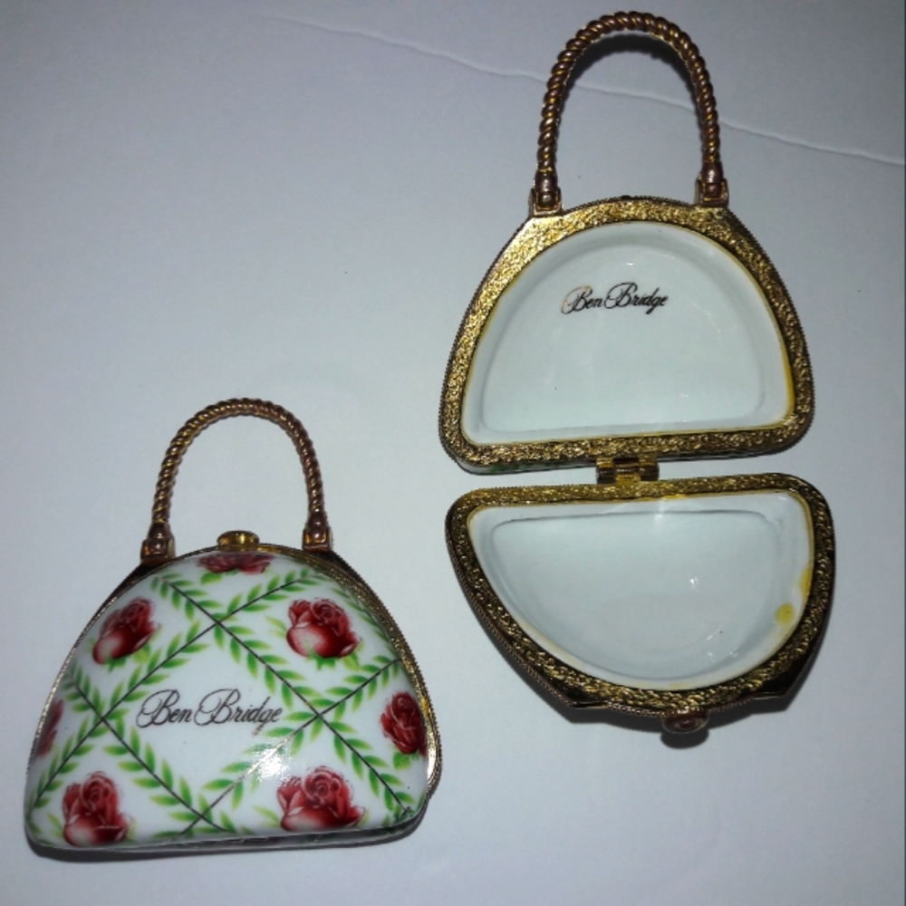 Ben Bridge Trinket Porcelain Rose Purse